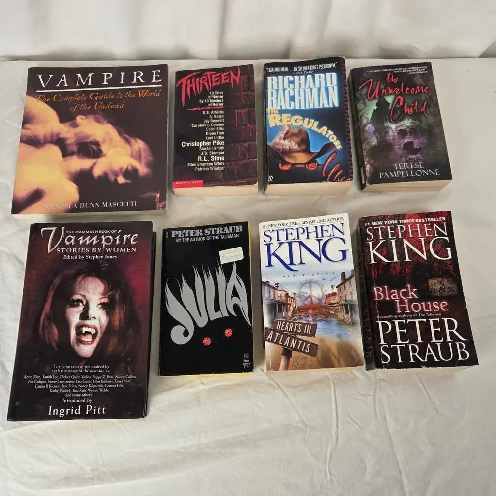 Horror Vampire Book Lot of 8 Stephen King Richard Bachman Peter Straub Paperback